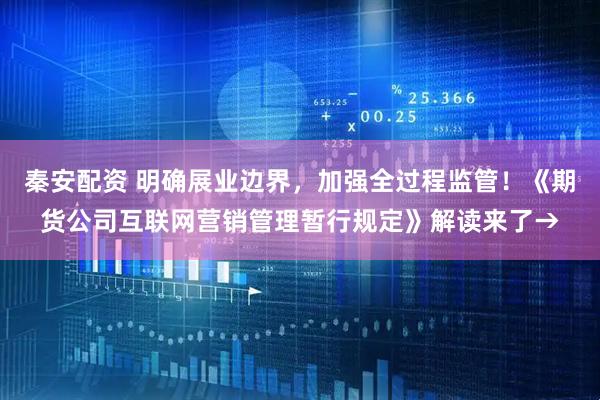 秦安配资 明确展业边界，加强全过程监管！《期货公司互联网营销管理暂行规定》解读来了→