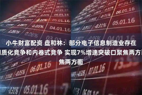 小牛财富配资 盘和林：部分电子信息制造业存在同质化竞争和内卷式竞争 实现7%增速突破口聚焦两方面